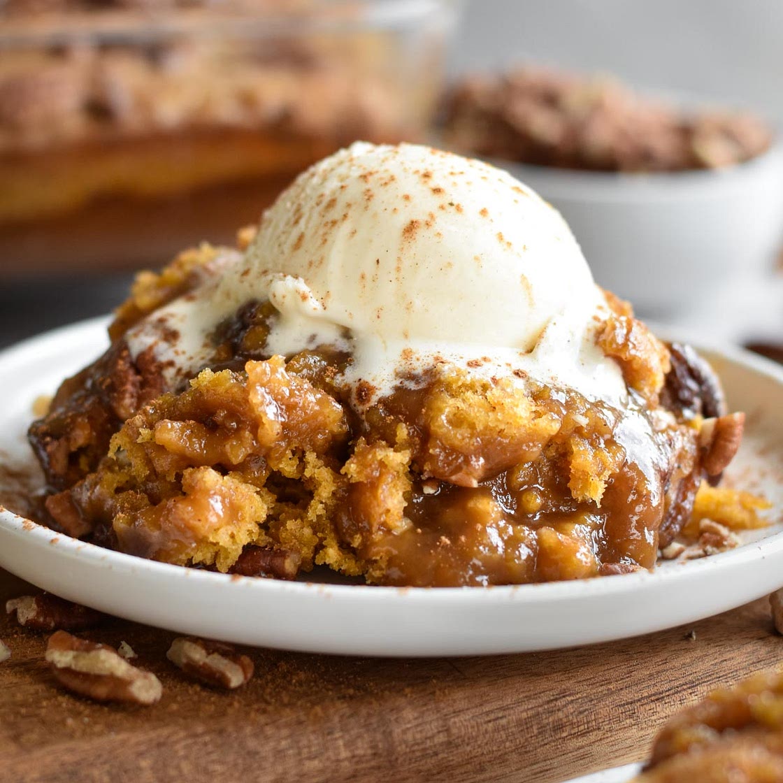 Pumpkin Pecan Cobbler