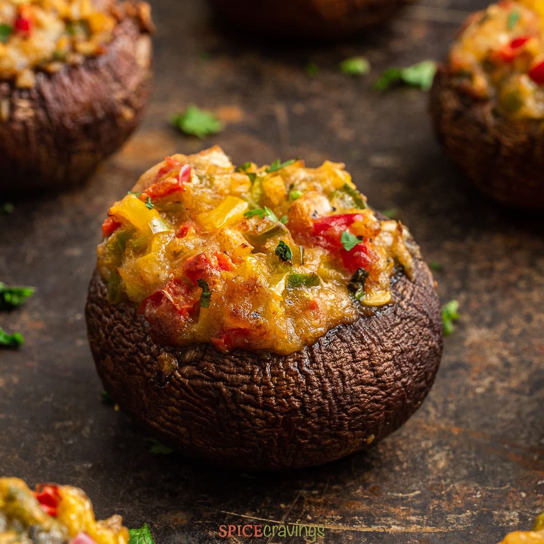 Air Fryer Stuffed Mushrooms