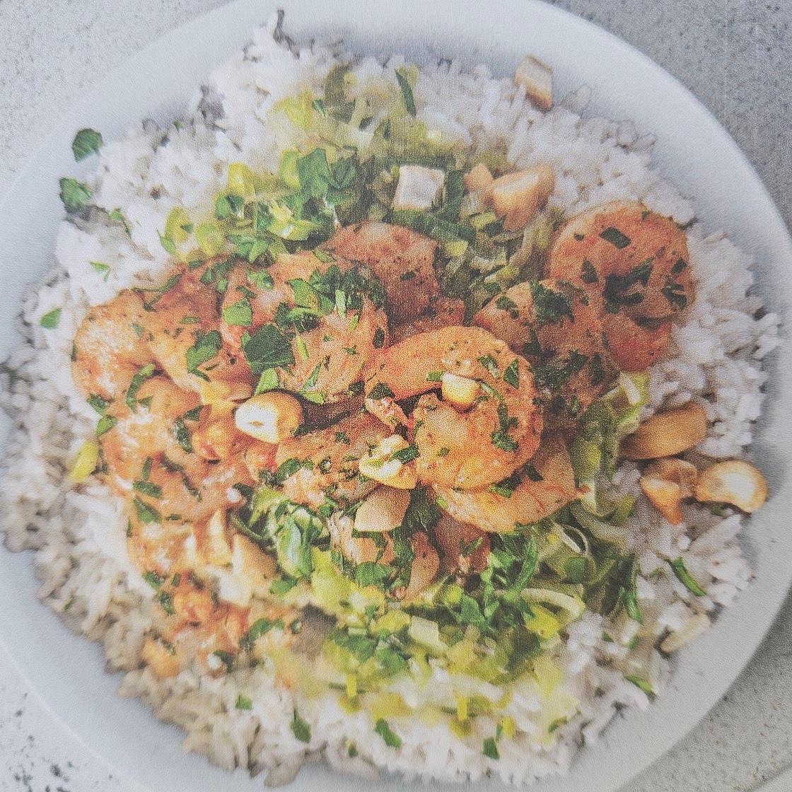 Crevette poireaux riz