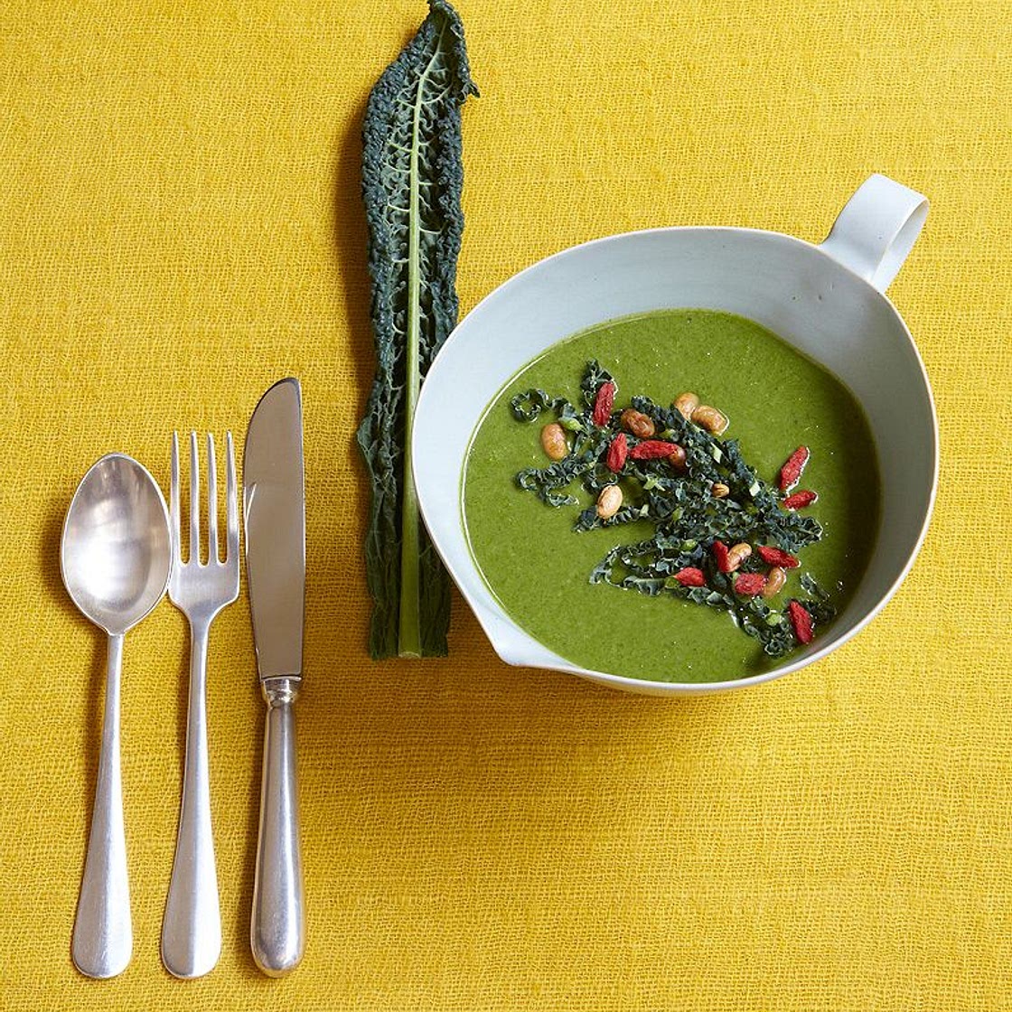 Velouté de kale à la crème de soja