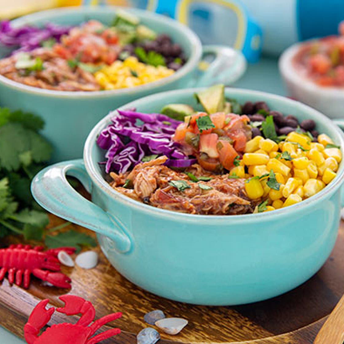 Slow-Cooked Guava Barbecue Chicken Bowls