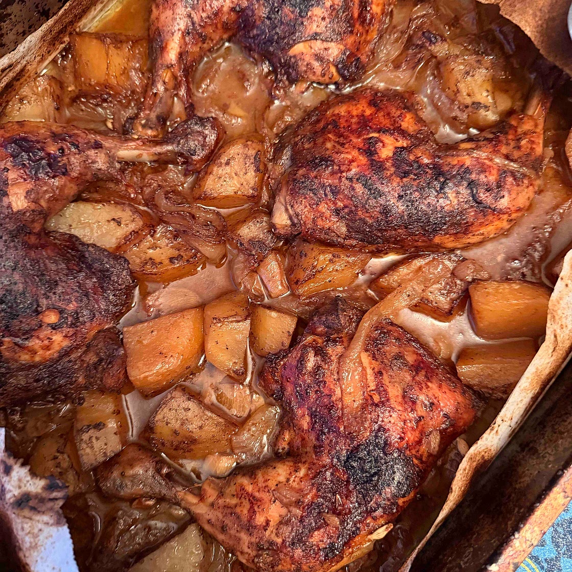 Pomegranate Seven-Spice Chicken (One-Pan Dish)