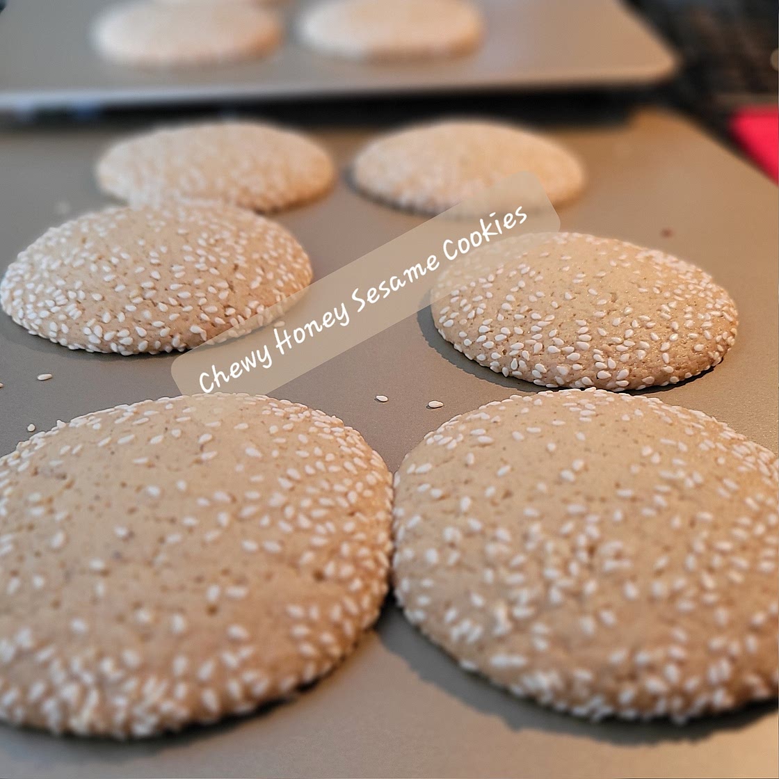 Chewy Honey Sesame Cookies