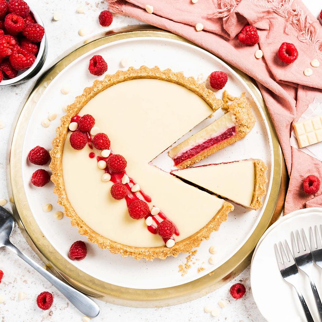 White Chocolate and Raspberry Tart
