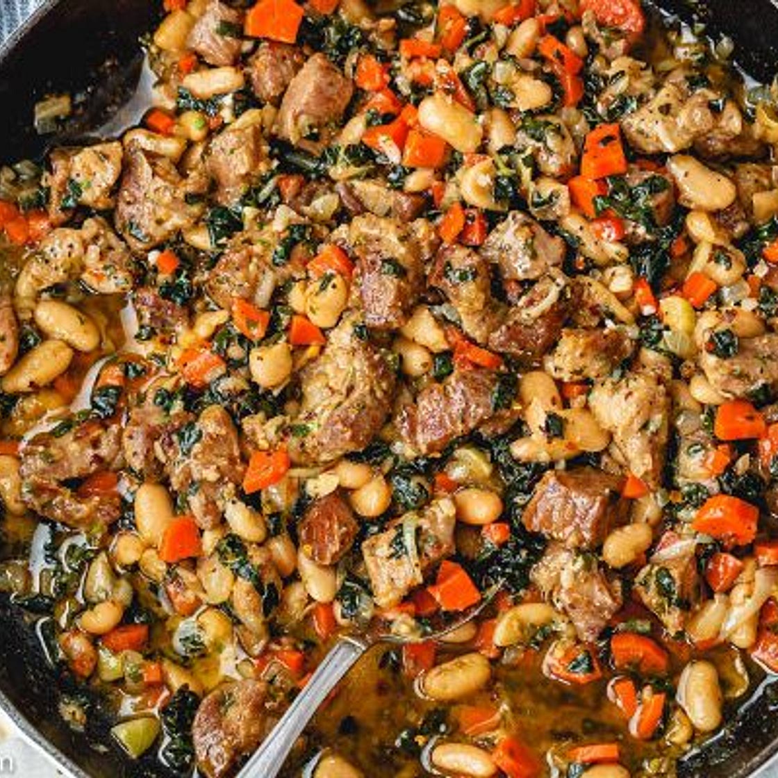 Honey Mustard Pork Chops and Potato Skillet