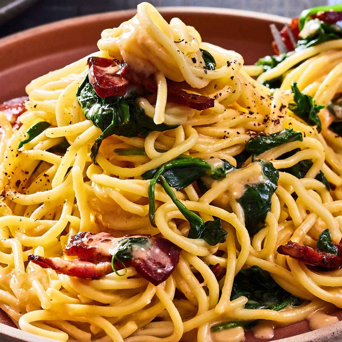 Cremige Miso-Carbonara