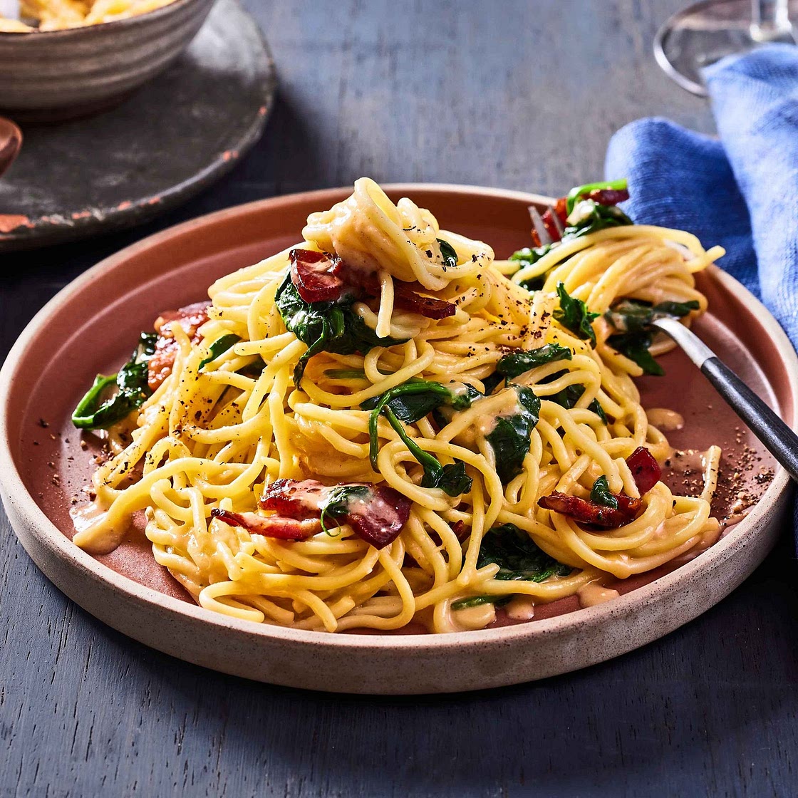 Cremige Miso-Carbonara