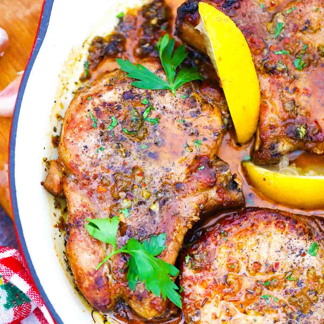 Baked Garlic Lemon Pork Chops