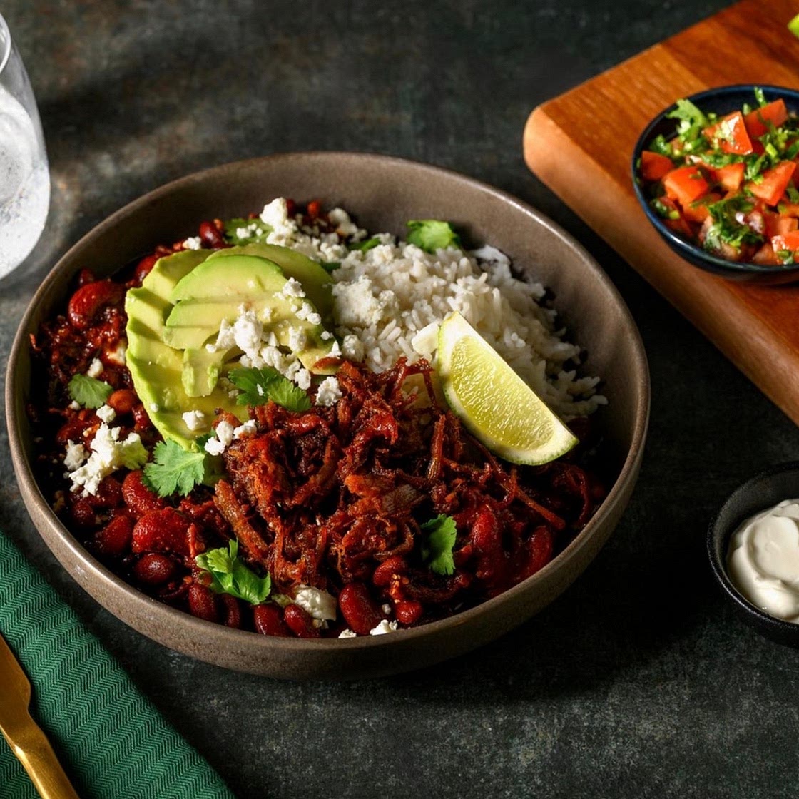 Speedy Pulled Beef Chilli Con Carne and Easy Rice