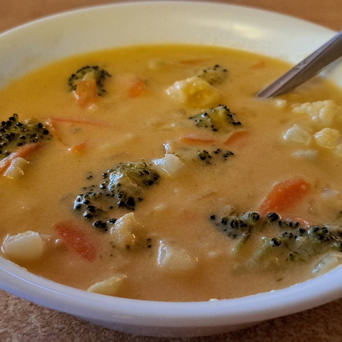 Broccoli Cauliflower Cheddar Soup