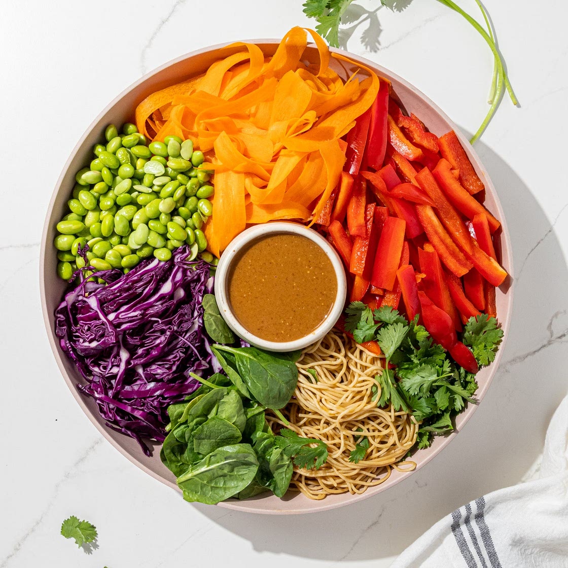 Vegan Rainbow Peanut Noodles