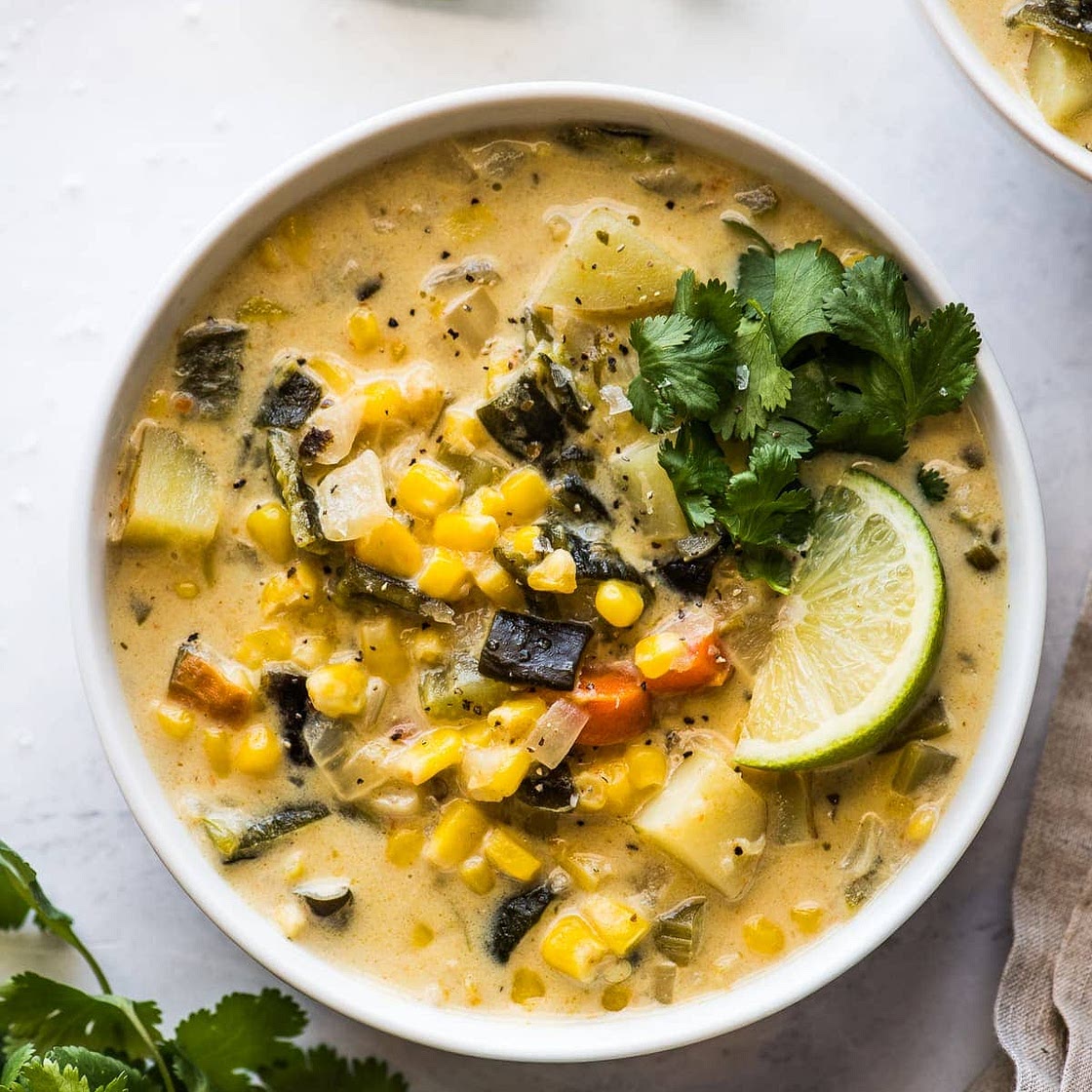 Roasted Poblano Corn Chowder