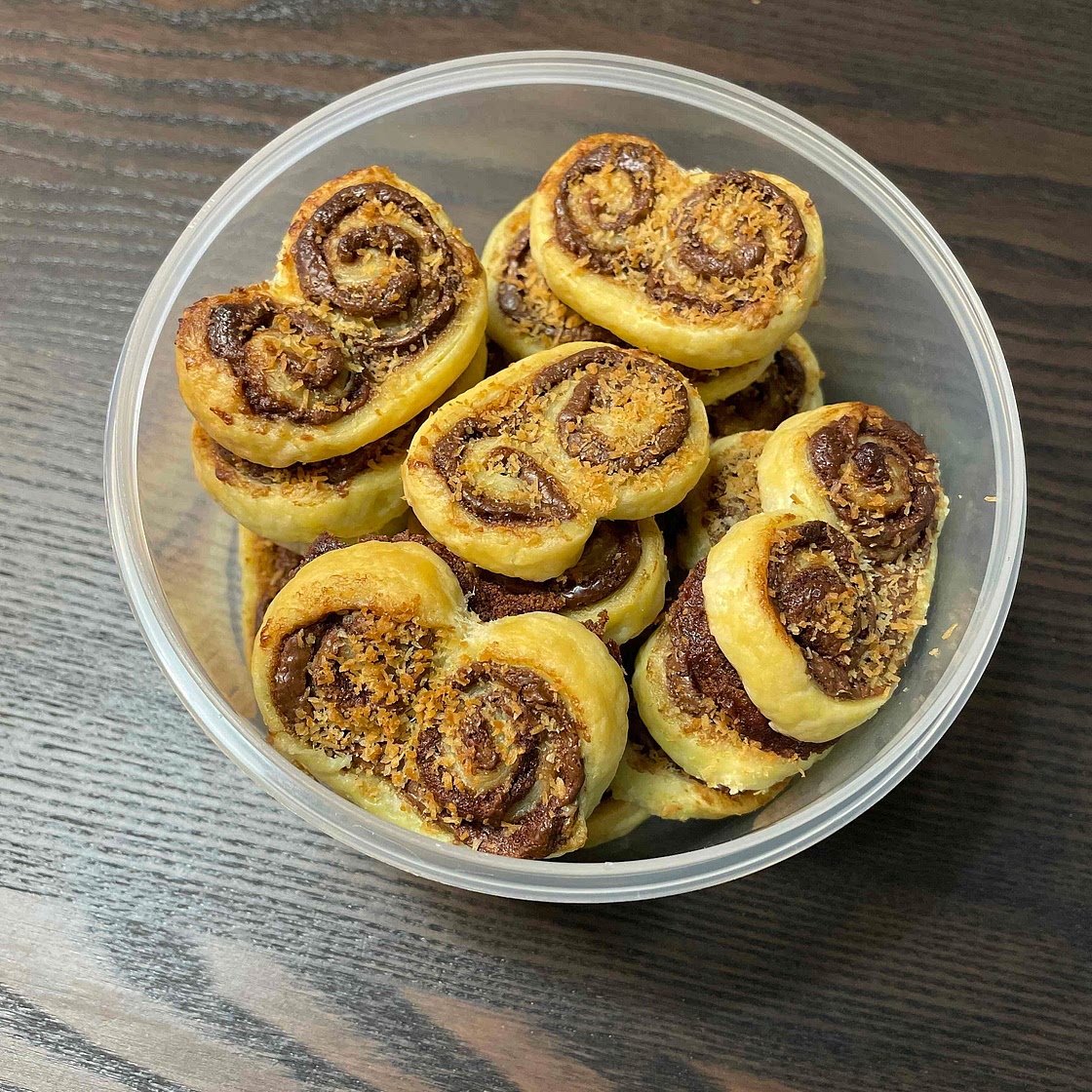 Petits palmiers au coco et au Nutella