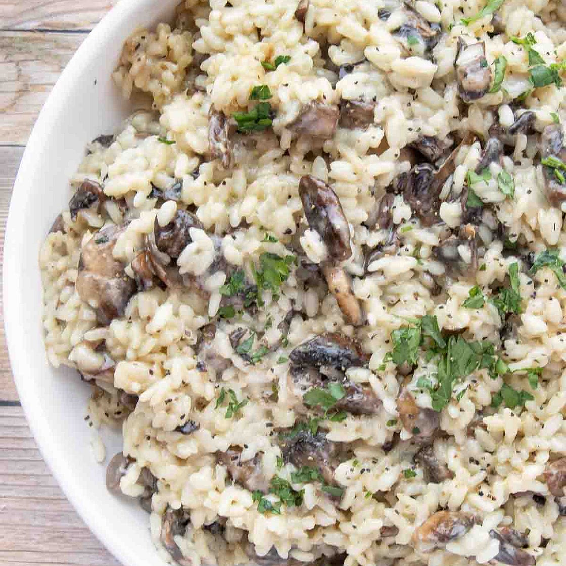 Restaurant-Style Creamy Mushroom Risotto