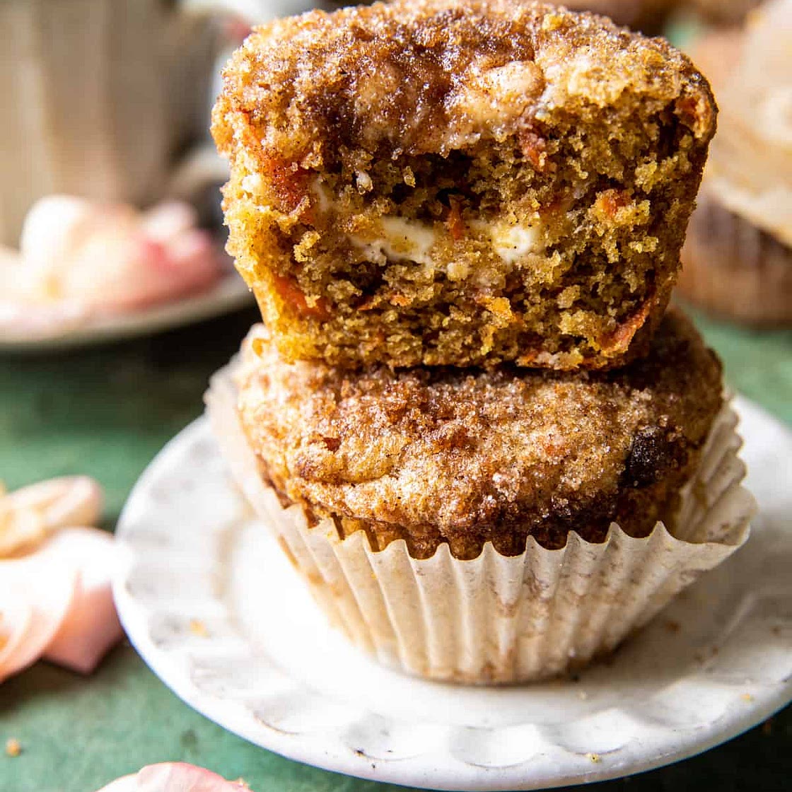 Cream Cheese Swirled Cinnamon Carrot Cake Muffins