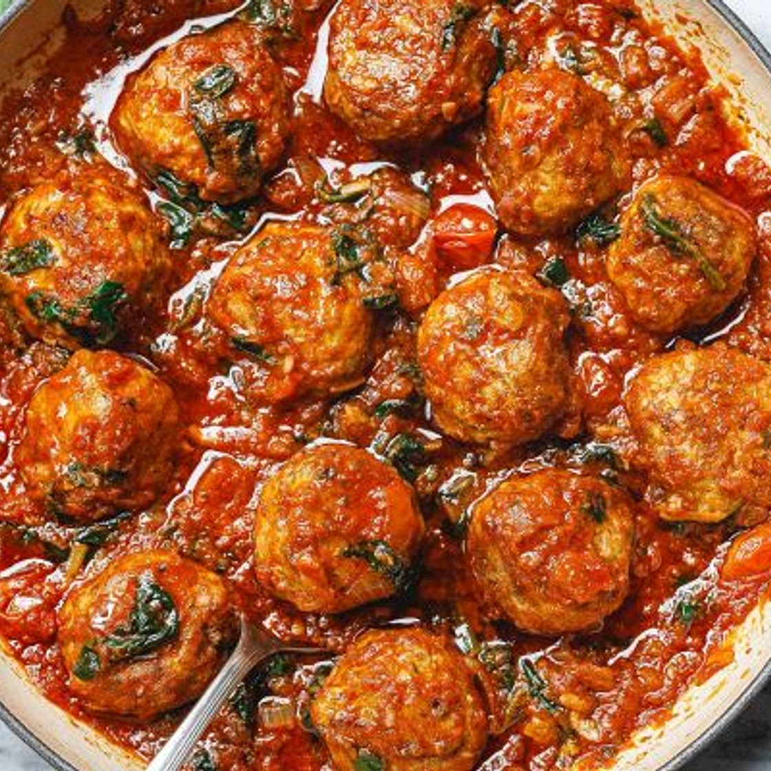 Garlic Butter Turkey Meatballs with Zucchini Noodles