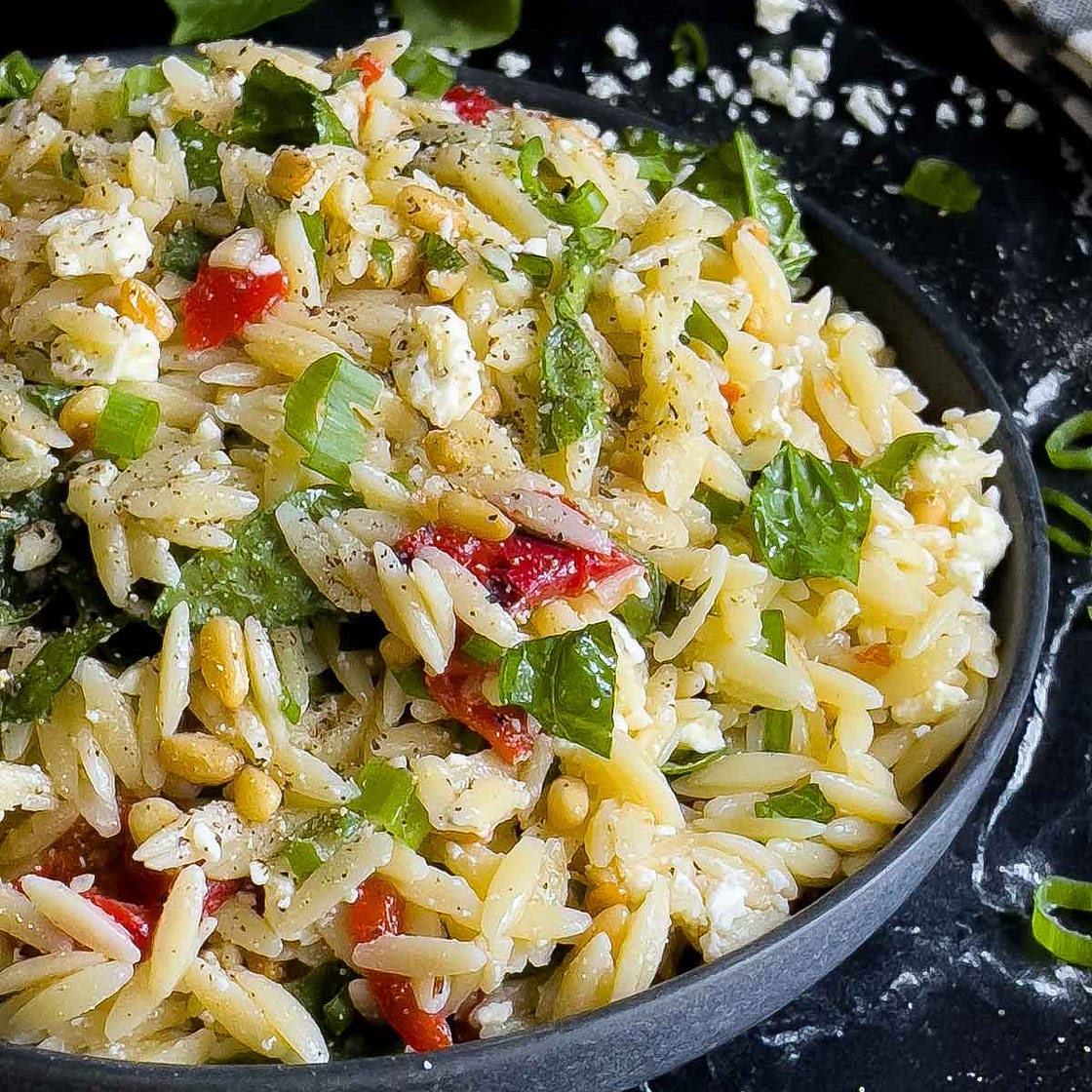 Spinach and Feta Orzo Salad