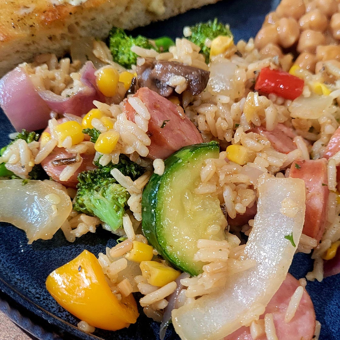 Smoked Sausage and Rice - easy one pot dinner!