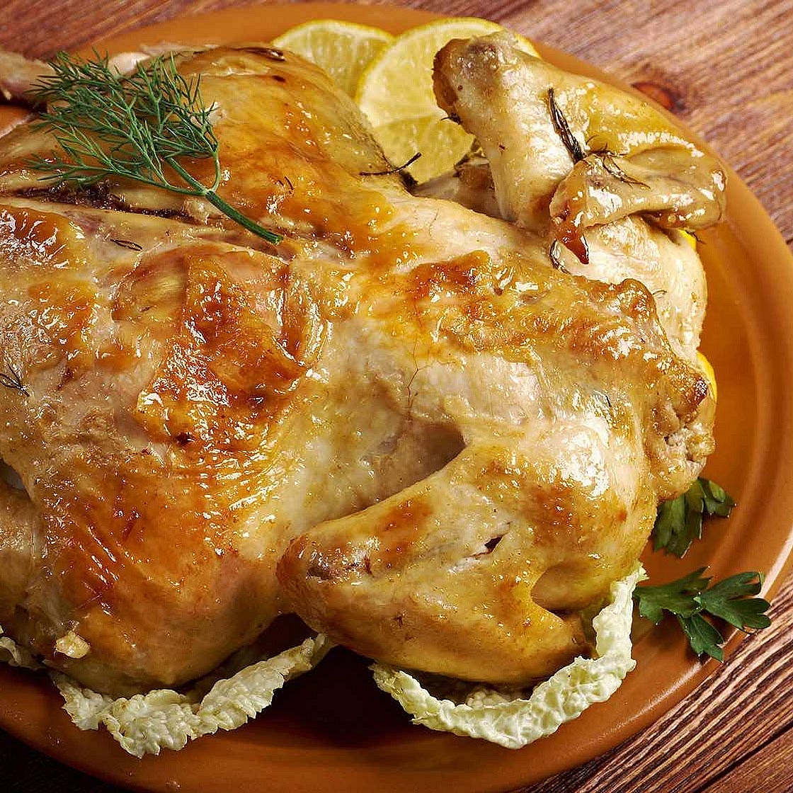 Poulet rôti au thym et au persil