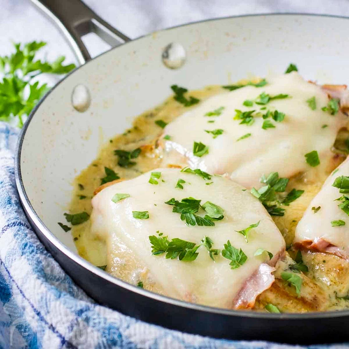 Skillet Chicken Cordon Bleu