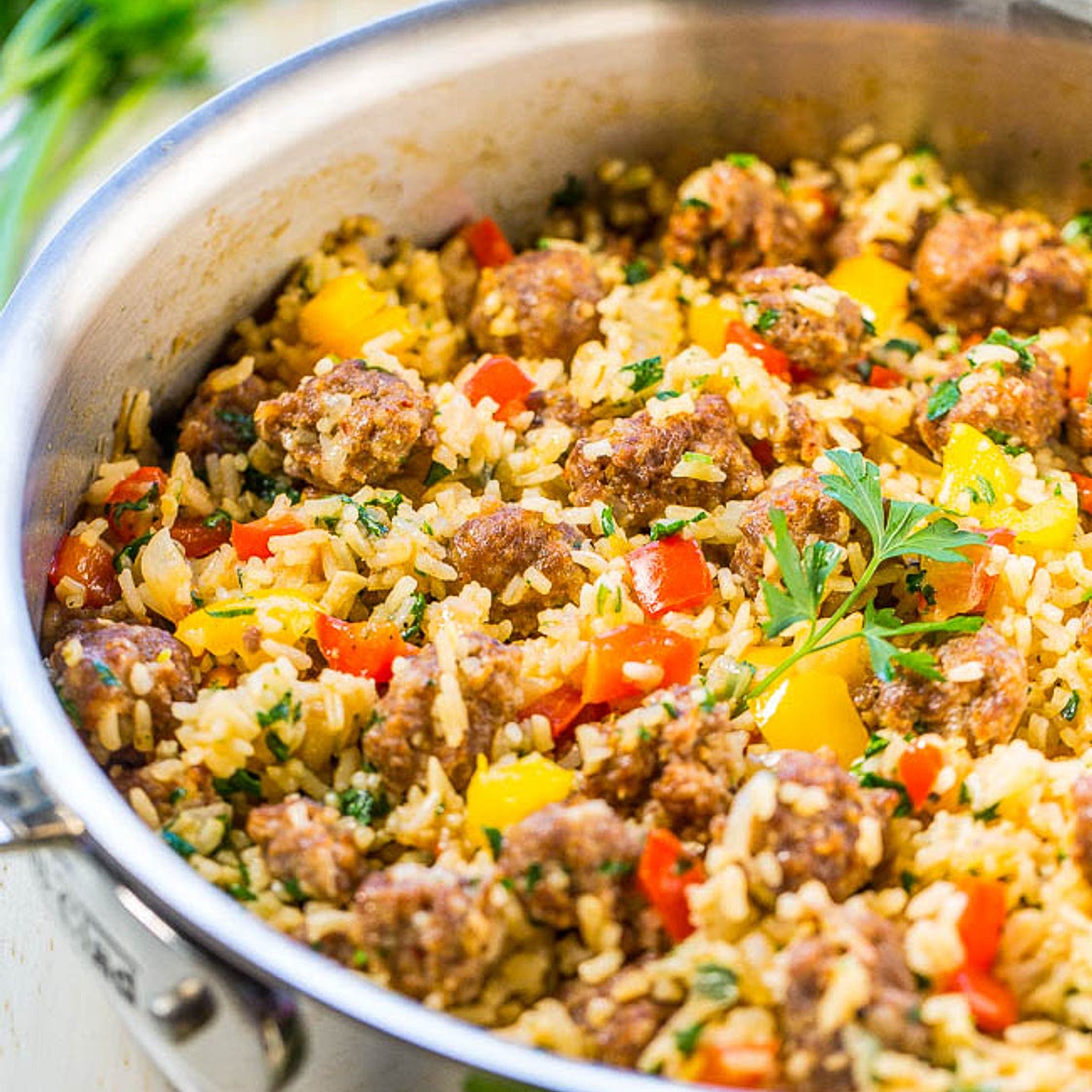 Easy One-Skillet Sausage and Peppers with Rice