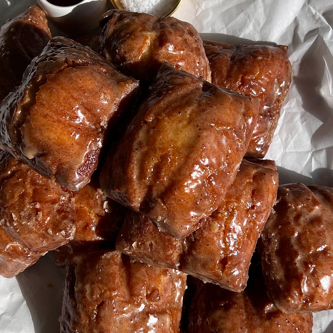 Old-Fashioned Buttermilk Donut Bars With Brown Butter Maple Vanilla Bean Glaze — Well Made by Kiley