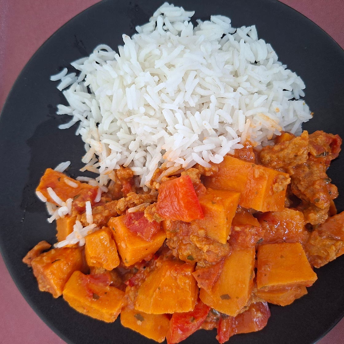 Süßkartoffel Curry mit Reis