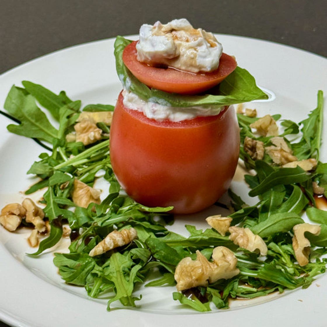 Ricotta and bacon stuffed tomatoes