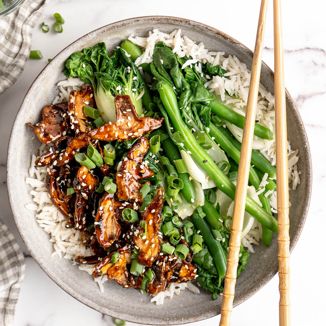 Sticky Sesame Shiitake Mushrooms