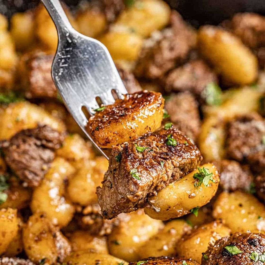 Steak Bites and Gnocchi