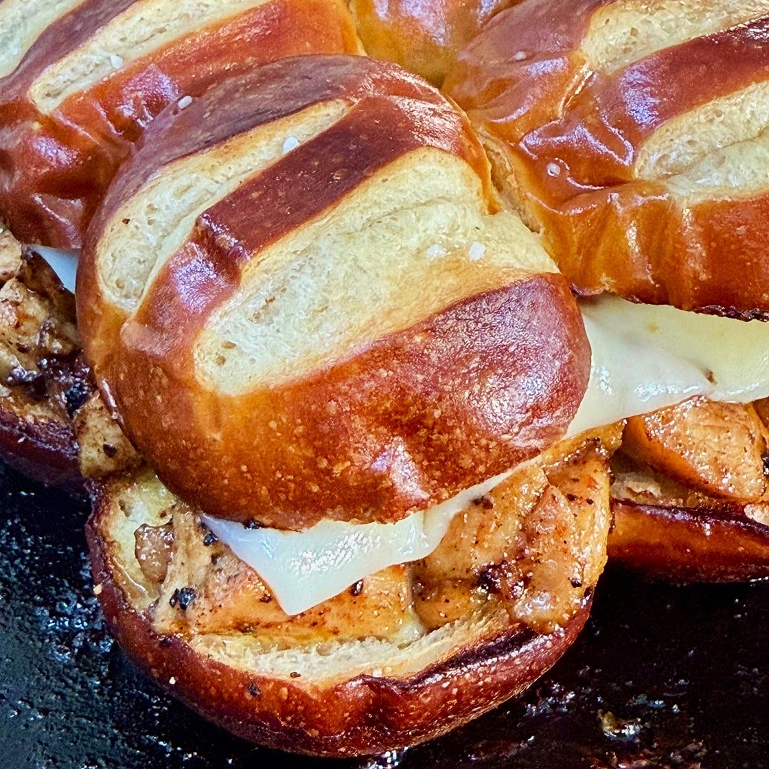 Blackstone Hot Honey Mustard Chicken Sliders