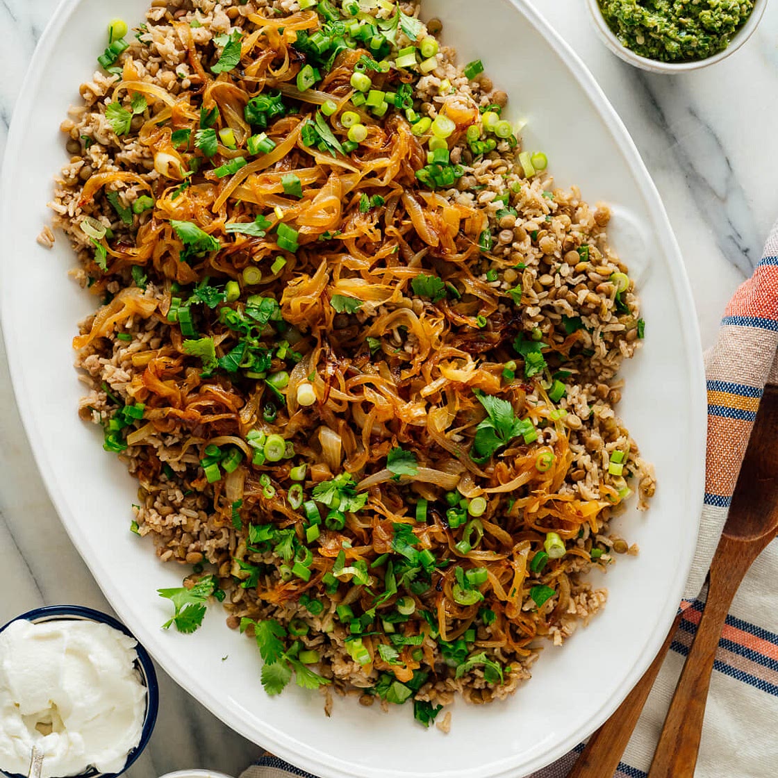 Mujadara (Lentils and Rice with Caramelized Onions)