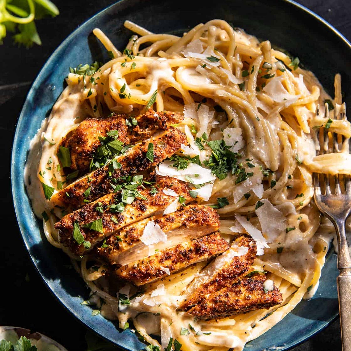 Lemon Pepper Cajun Chicken Fettuccine Alfredo
