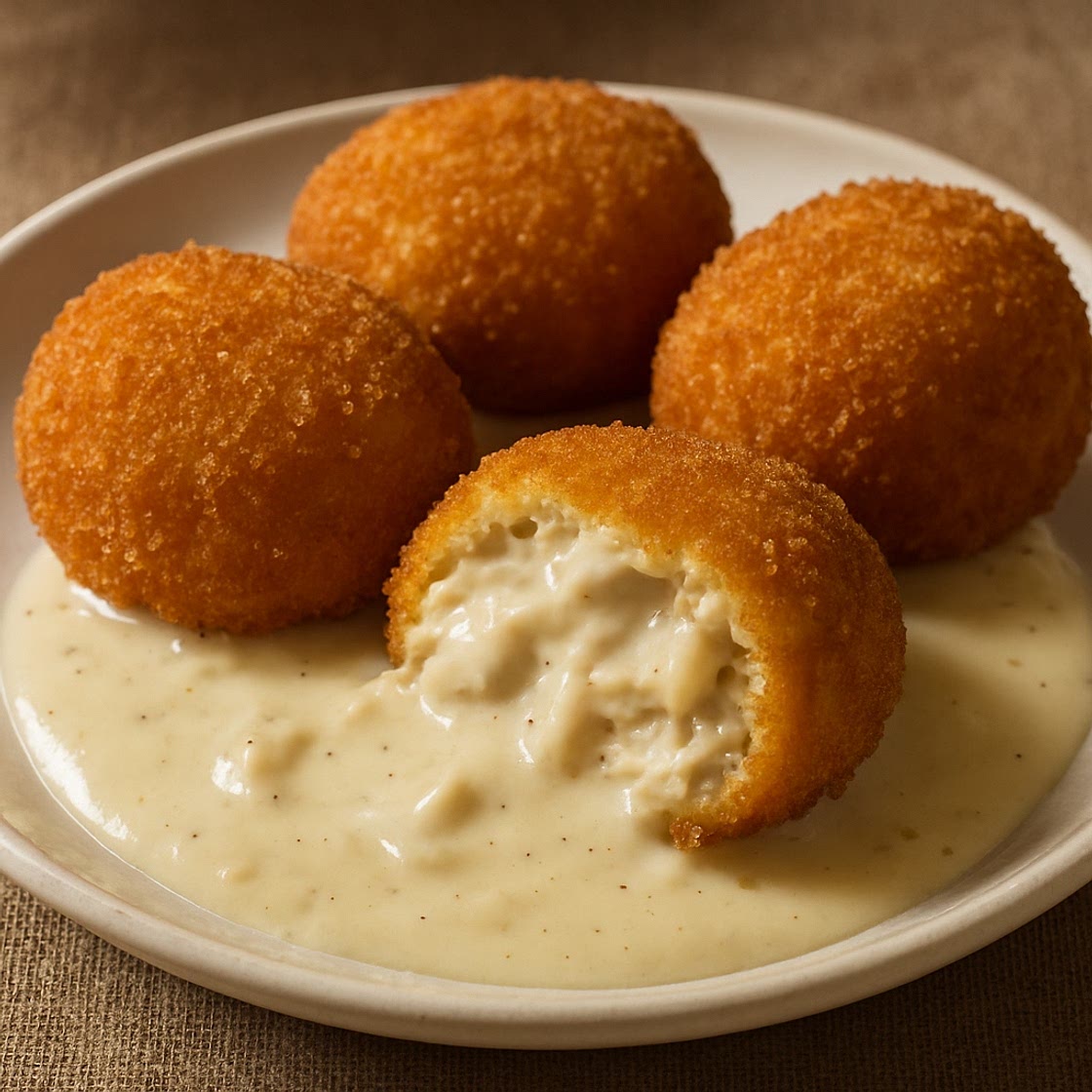 Deep-Fried Creamy Chicken Gravy (Extra Saucy Chicken Croquettes)