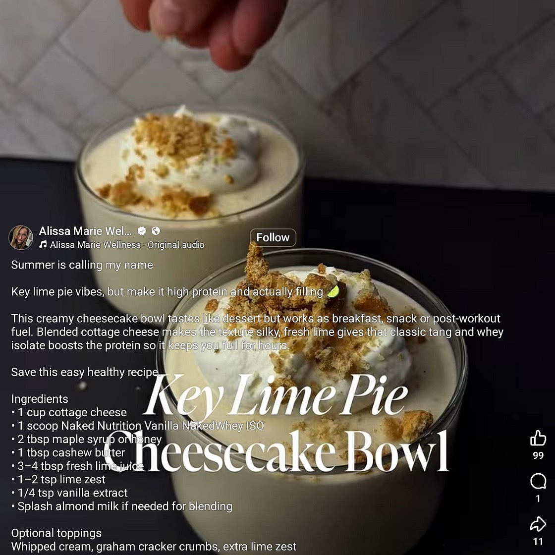 Key Lime Pie Yogurt Bowl High Protein