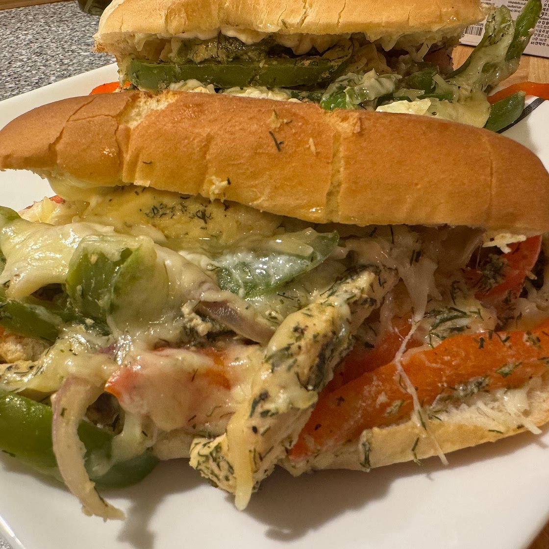 Crockpot Chicken Philly Cheesesteak 