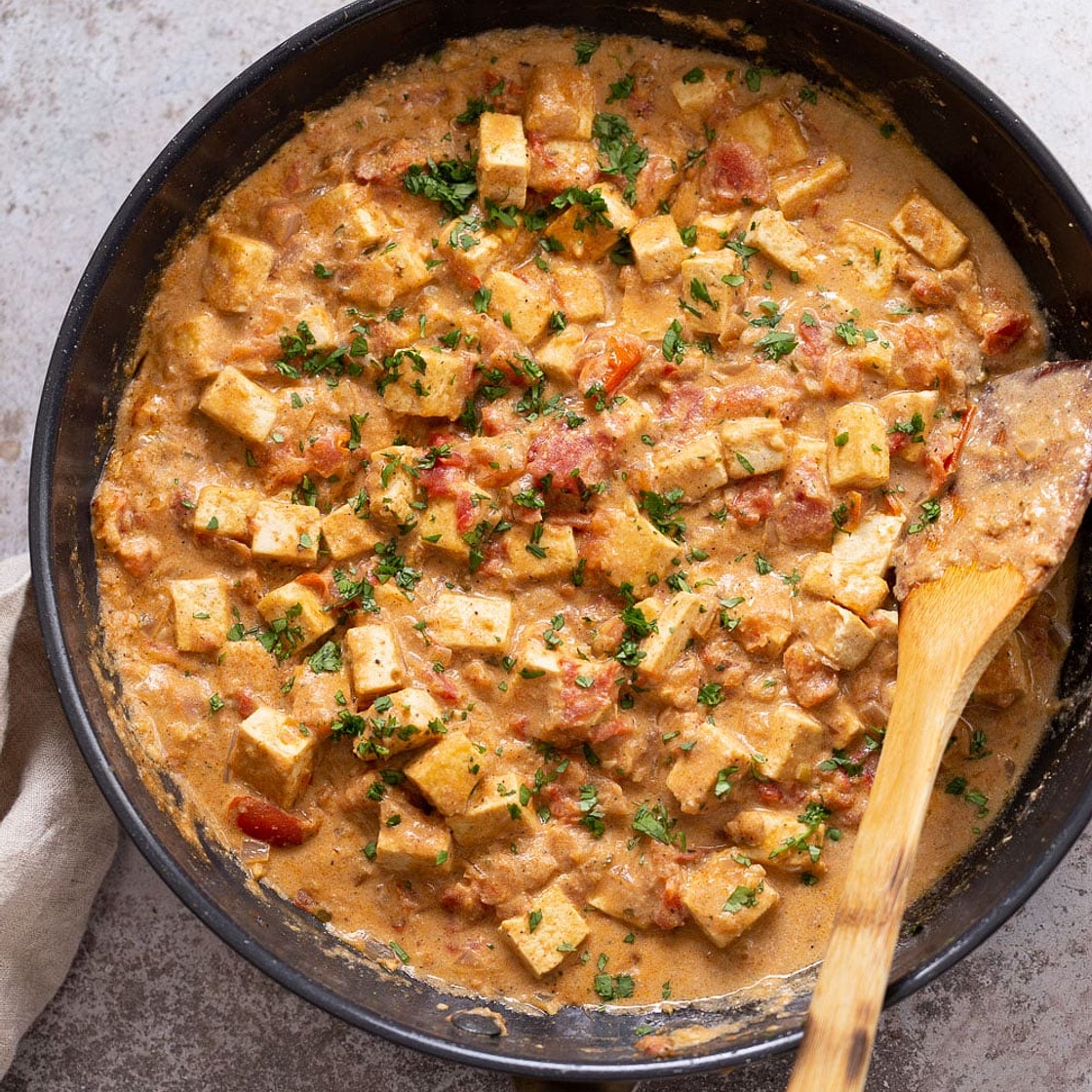 Tofu in Creamy Black Pepper Tomato Sauce ( Dum Tofu Paneer Kali Mirch)