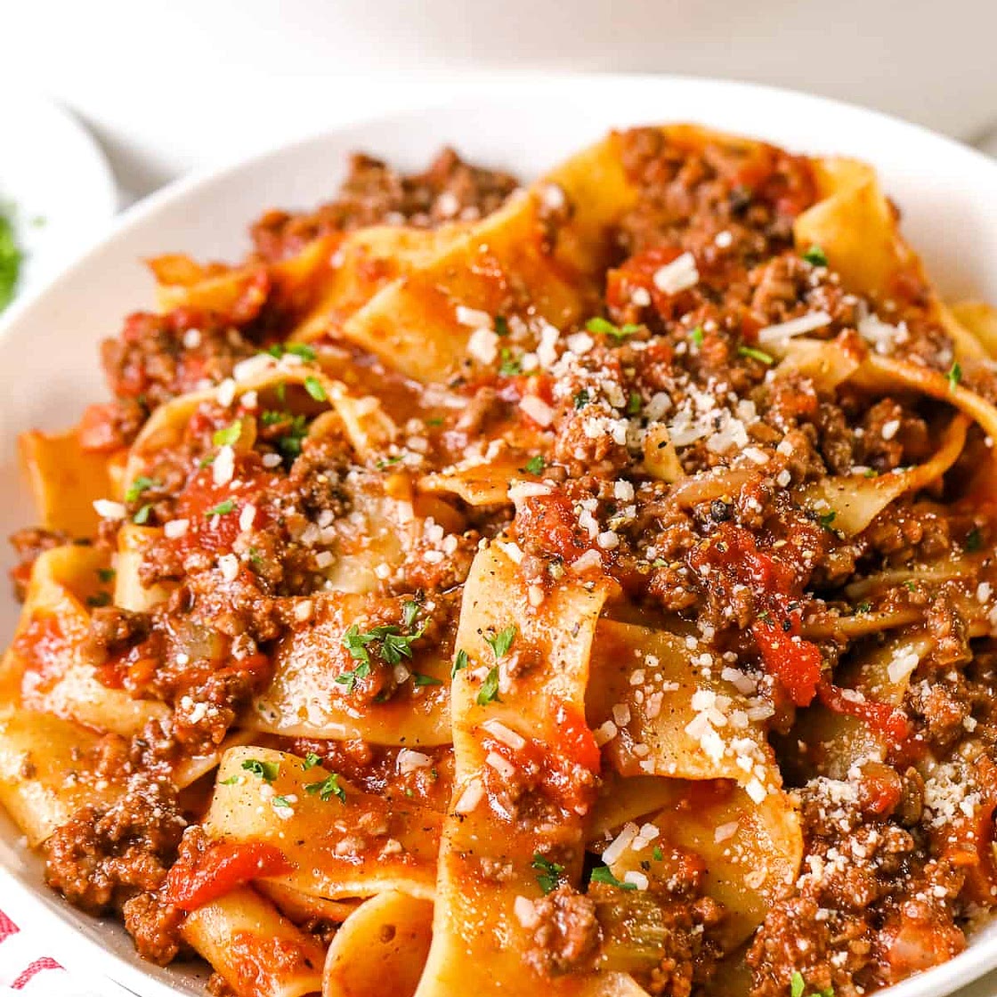 Homemade Bolognese Sauce (Pappardelle)