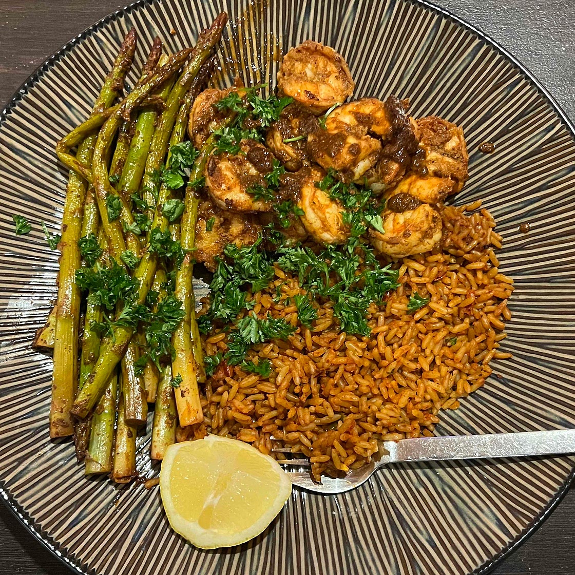 Blackened Shrimp and Asparagus Skillet (20 Minutes)