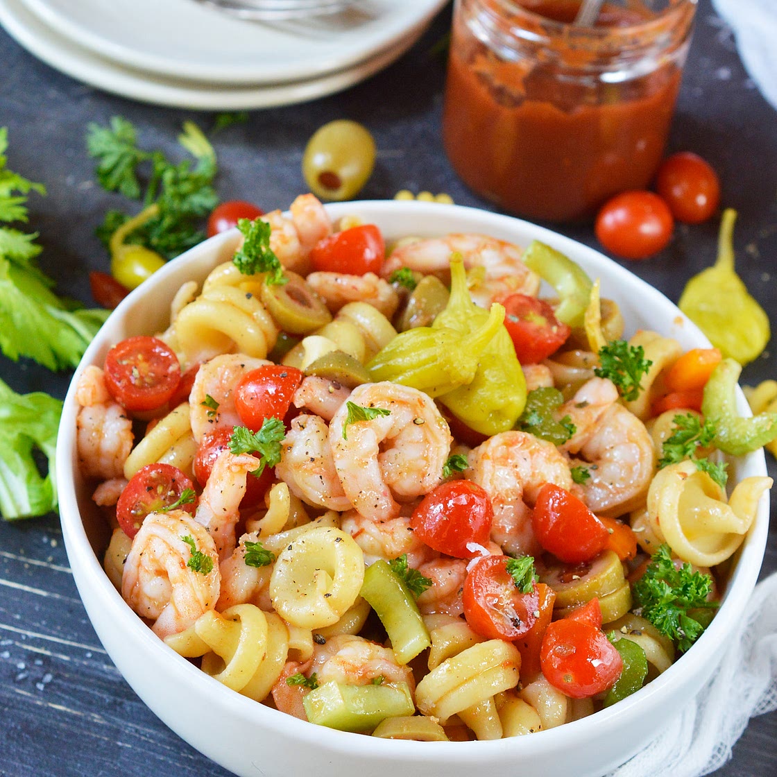 Bloody Mary Shrimp Pasta Salad Recipe