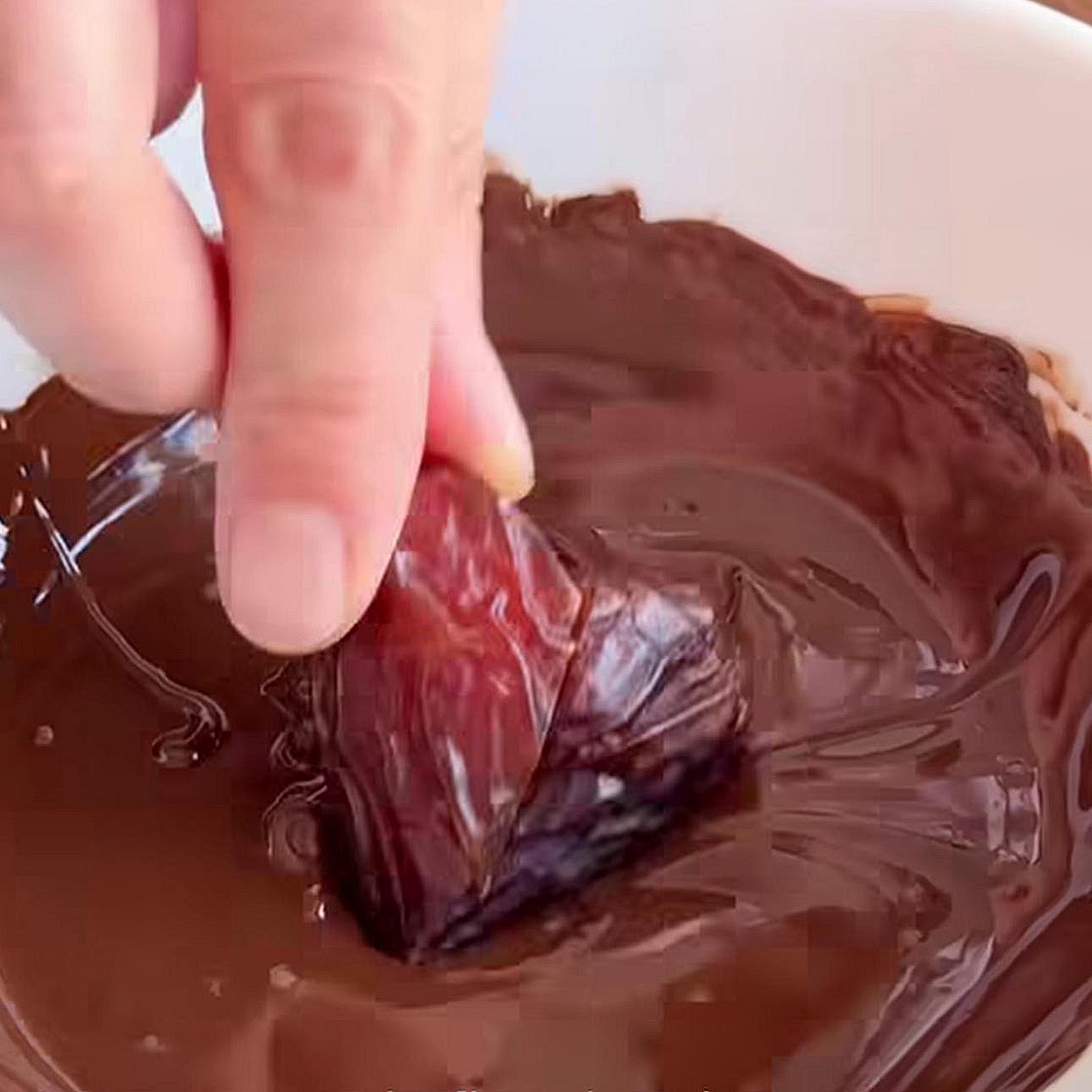 Chocolate covered date hearts