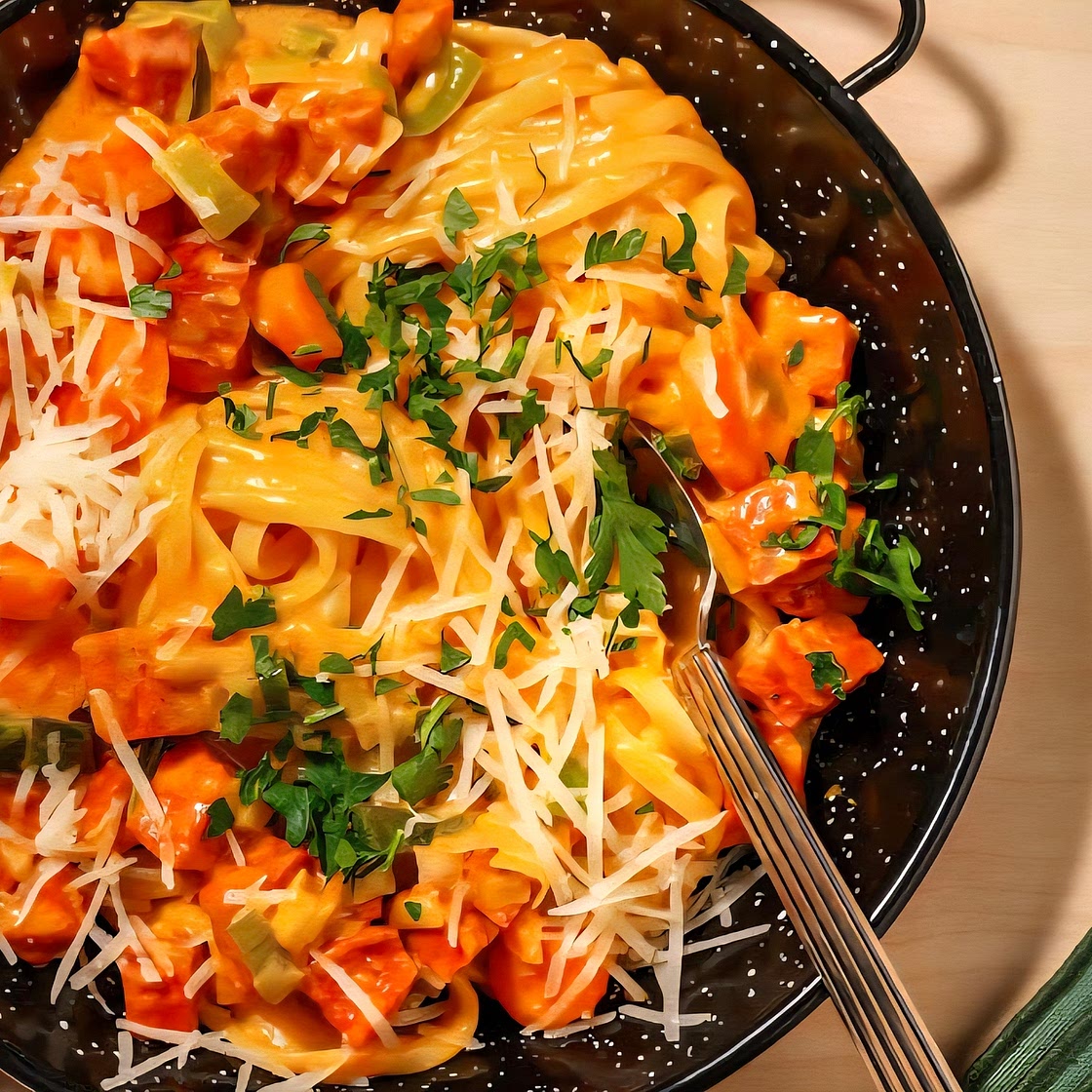 Linguini mit Chorizo in Paprikasoße