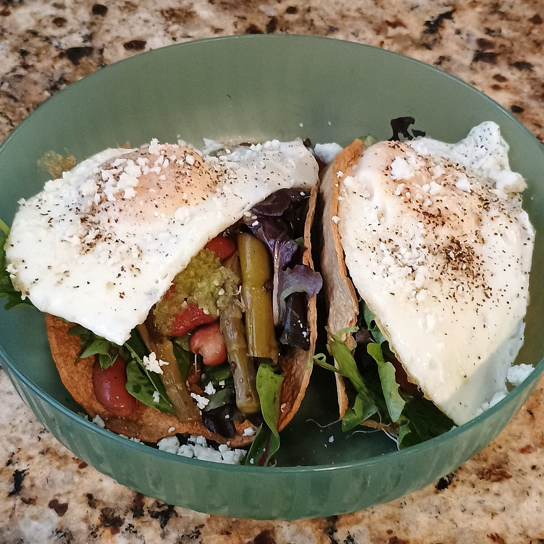 Asparagus Salad & Egg Taco