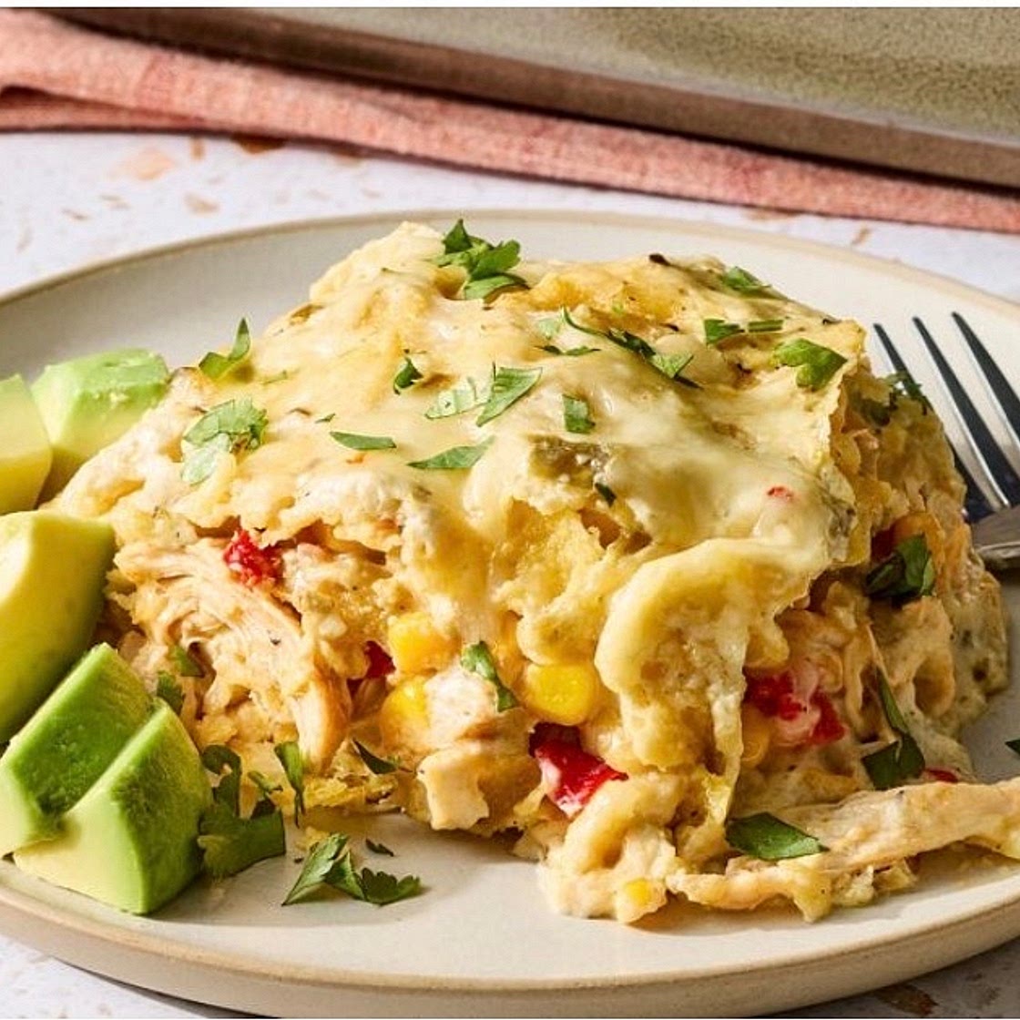 White Chicken Enchilada Casserole