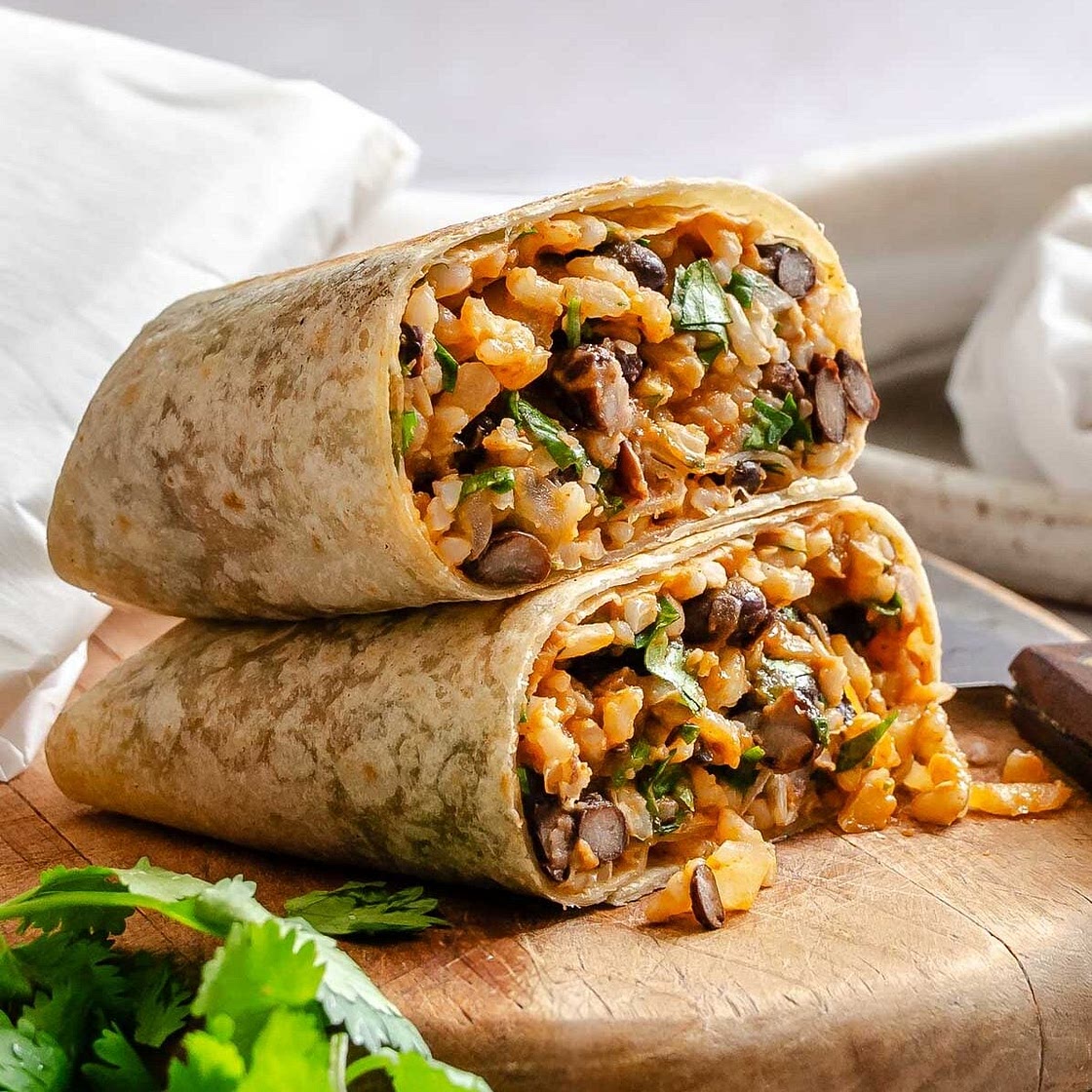 Rice and Black Bean Burrito (Freezer Friendly)