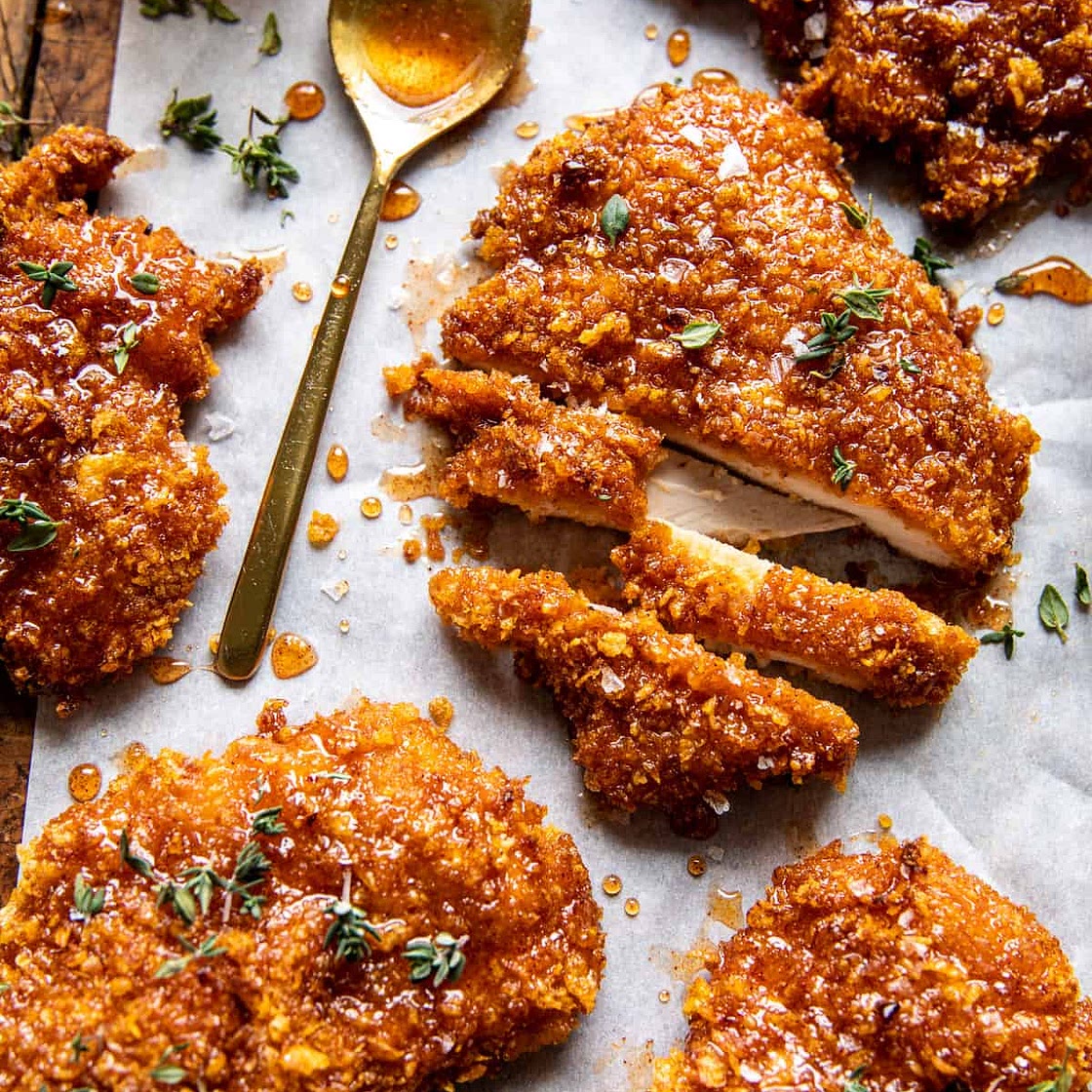 Baked Crunchy Hot Honey Chicken