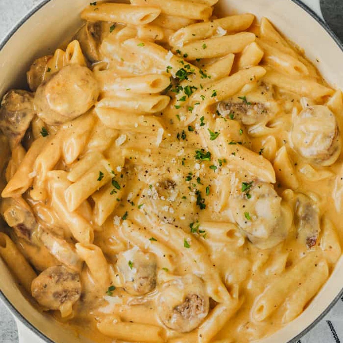 Cheesy Sausage Pasta (one pot)