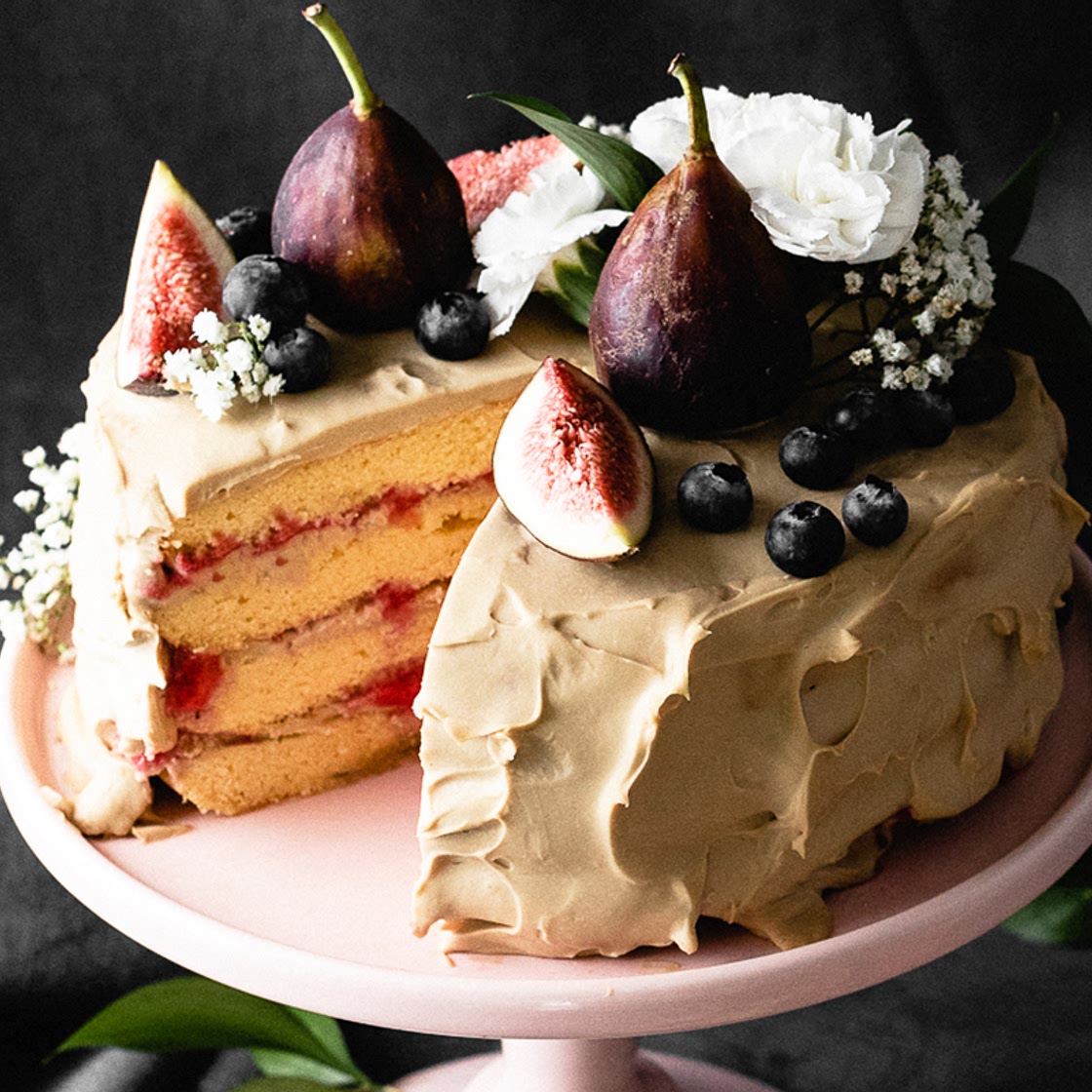 Coconut Raspberry Keto Birthday Cake