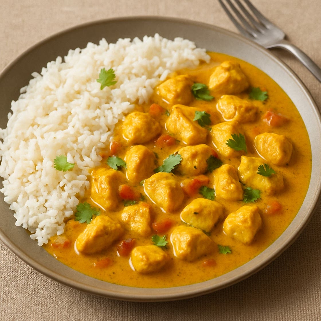 Hahnchencurry mit Reis