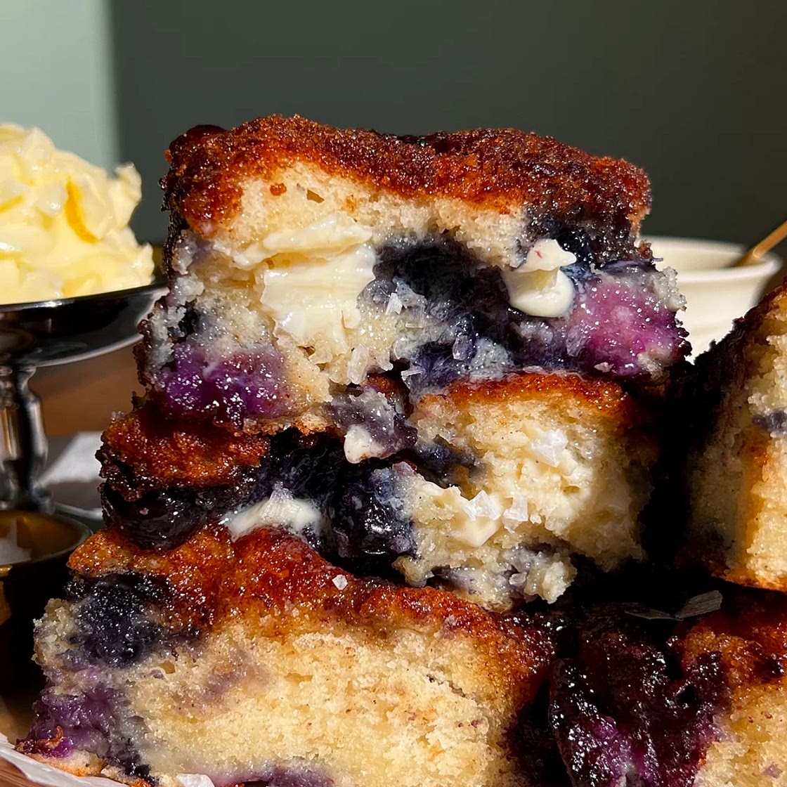 Cinnamon Crunch Blueberry Butter Swim Biscuits (Soft & Buttery Blueberry Biscuits) — Well Made by Kiley